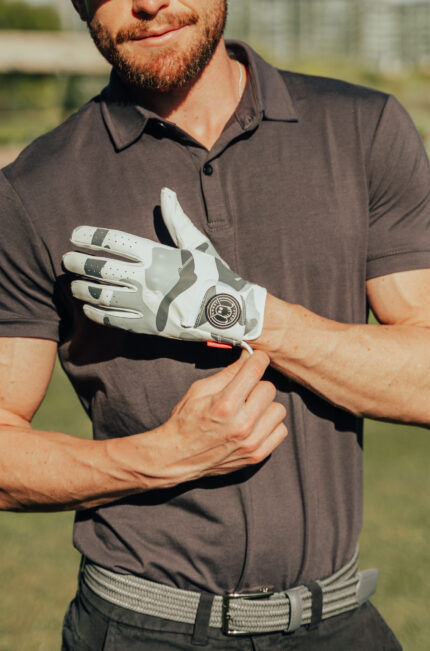 Influencer poses with Ghost Golf glove