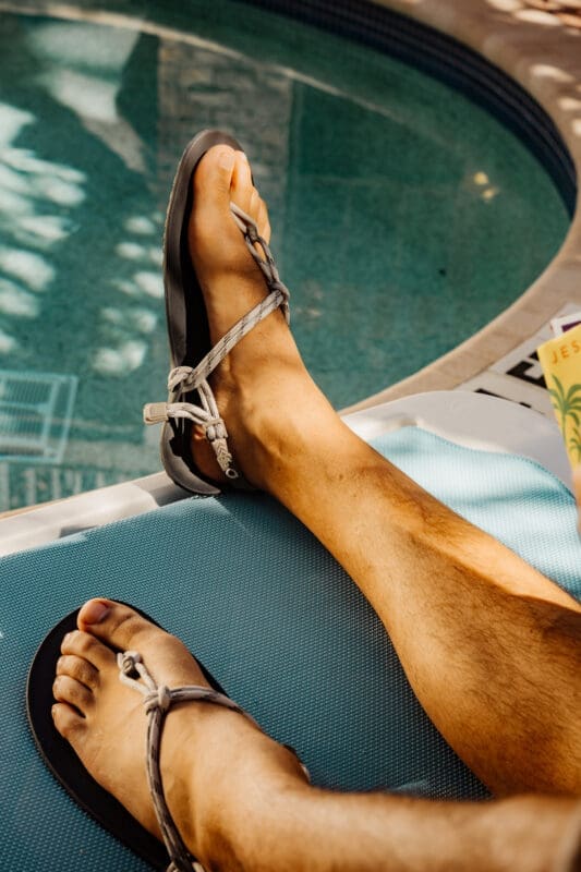 xero shoes by pool