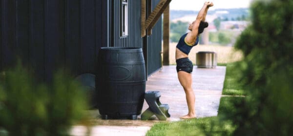 woman stretching