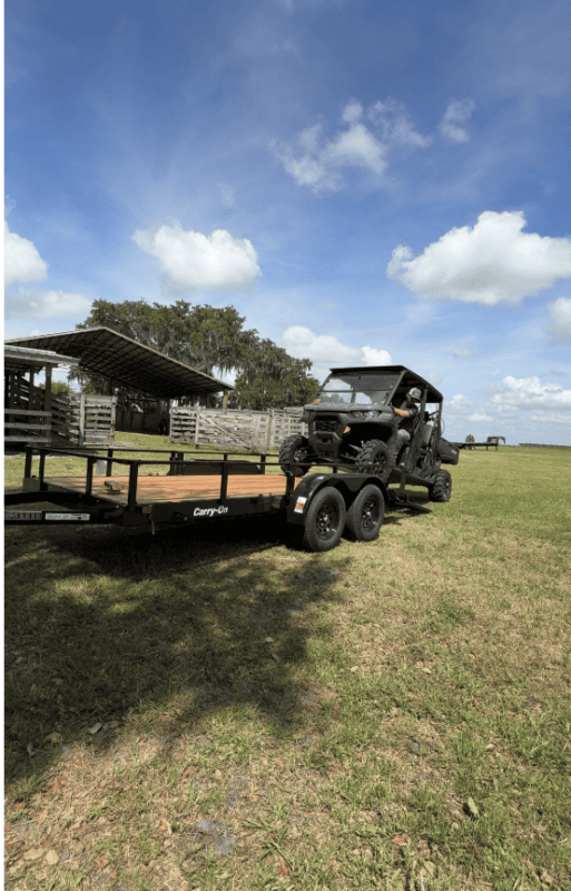 loading side by side on trailer