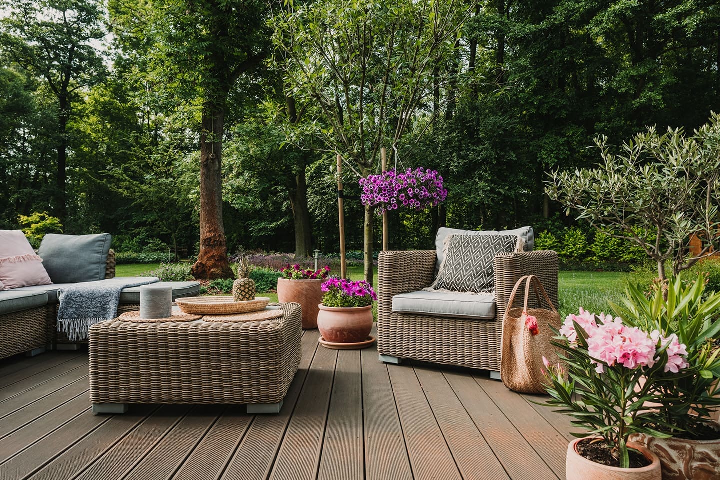 backyard setting with furniture