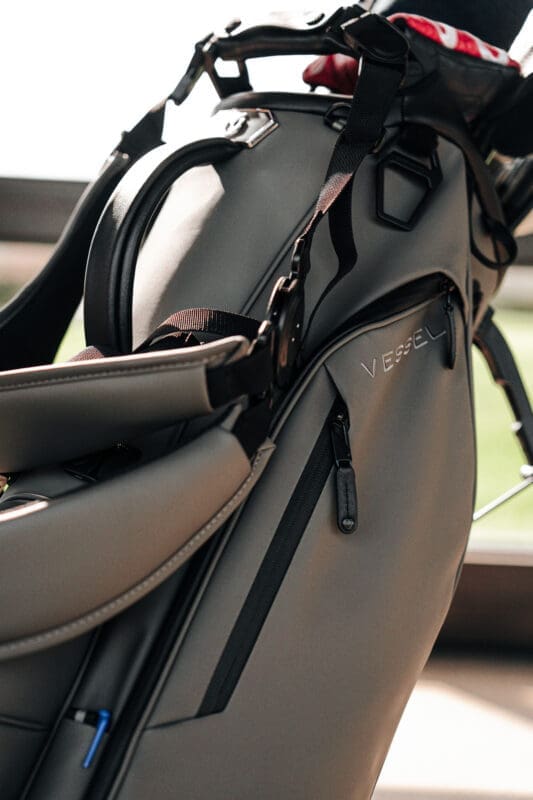 close up of golf bag