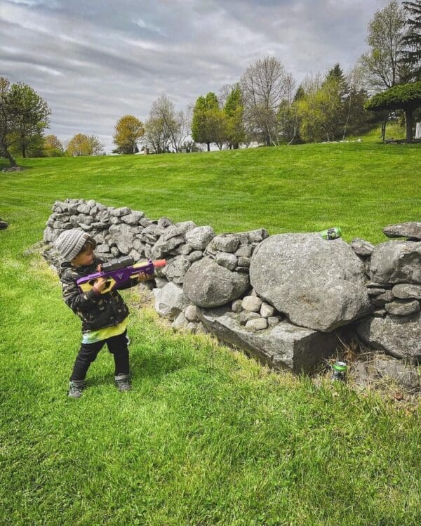 Kid playing with toys