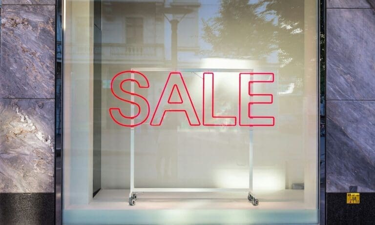 Sale in window