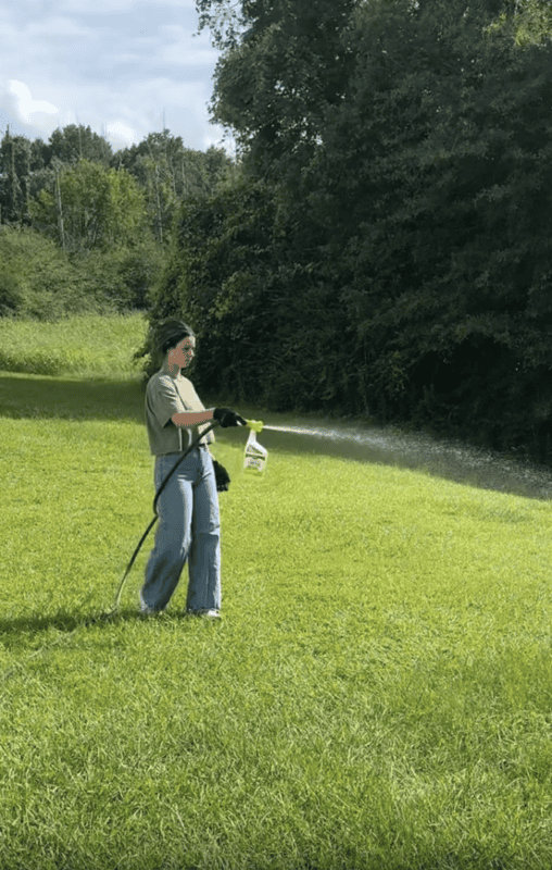 Person standing in yard