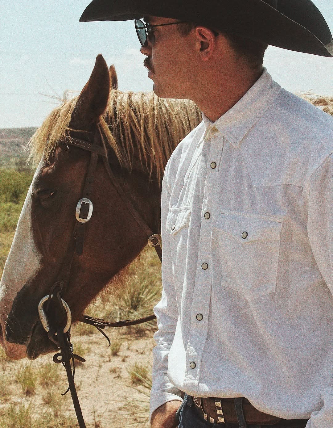 man holding horse