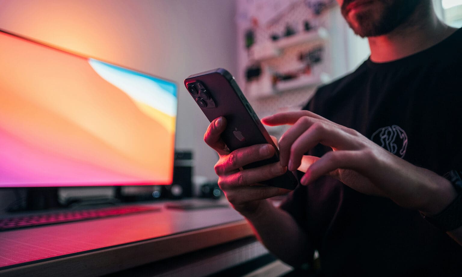 man holding phone