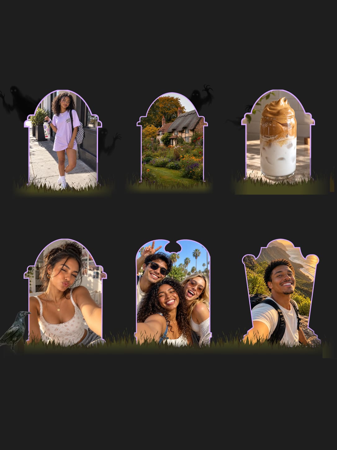 different trends in gravestone shaped frames
